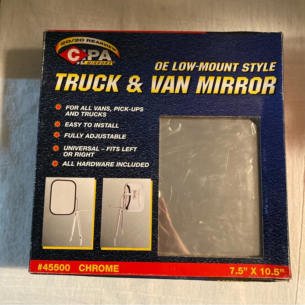 CIPA 20/20 Rearview OE Low Mount Style Truck & Van Mirror #45500 Chrome